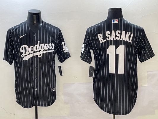Men's Los Angeles Dodgers Roki Sasaki #11 Black Alternate Limited Player jersey