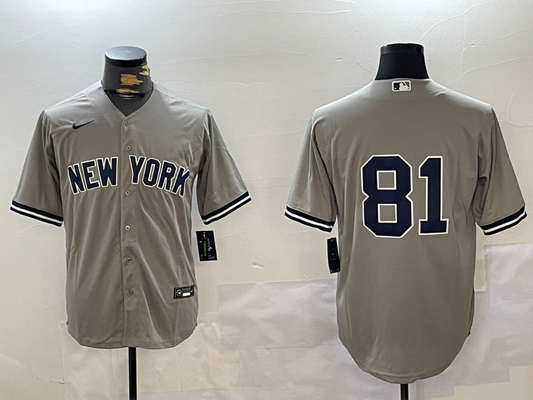 Men's New York Yankees Luis Gil #81 Gray Player jersey