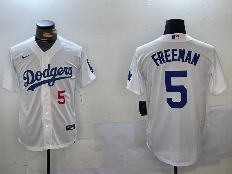 Men's Los Angeles Dodgers Freddie Freeman #5 White Replica Player jersey