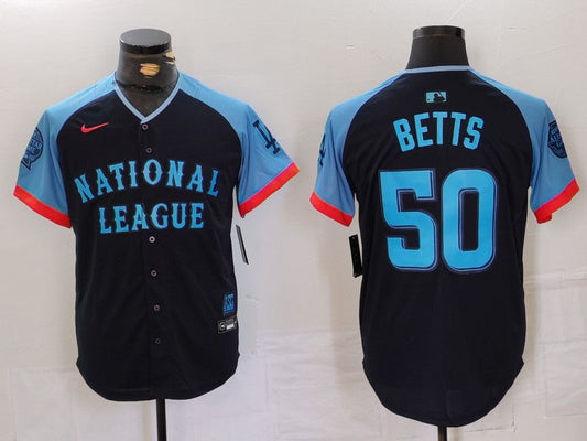 Men's National League Mookie Betts #50 Navy 2024 MLB All-Star Game Limited Player jersey