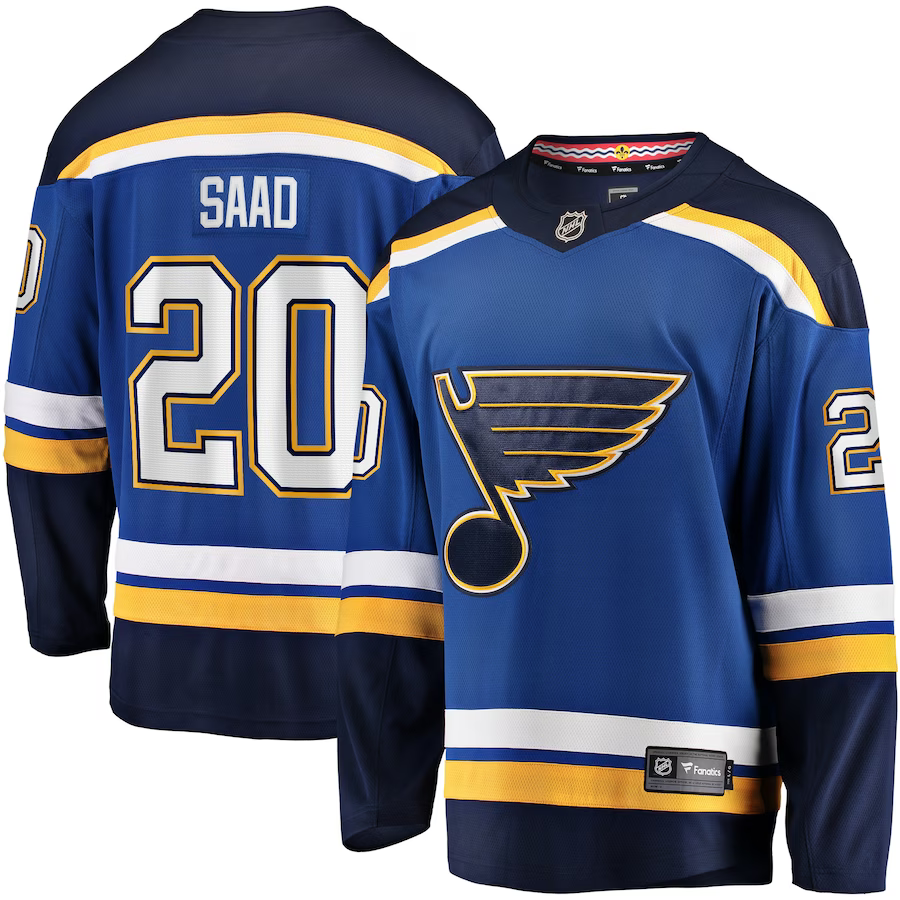 Men's St. Louis Blues Brandon Saad #20 Blue Home Breakaway Player jersey