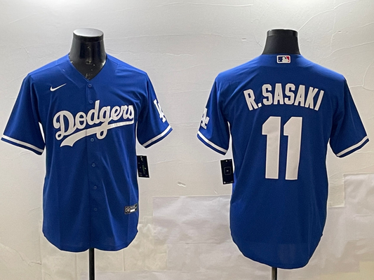 Men's Los Angeles Dodgers Roki Sasaki #11 Royal Alternate Replica Team jersey