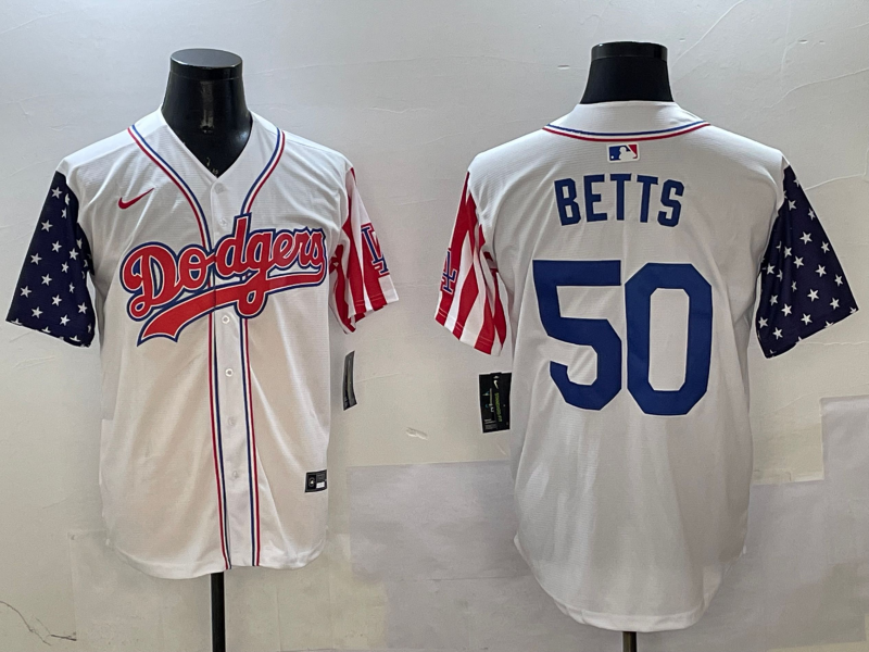 Men's Los Angeles Dodgers Mookie Betts White Replica Game jersey