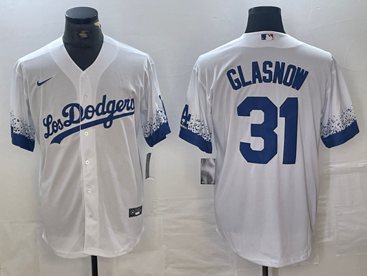 Men's Los Angeles Dodgers Tyler Glasnow #31 White Game jersey