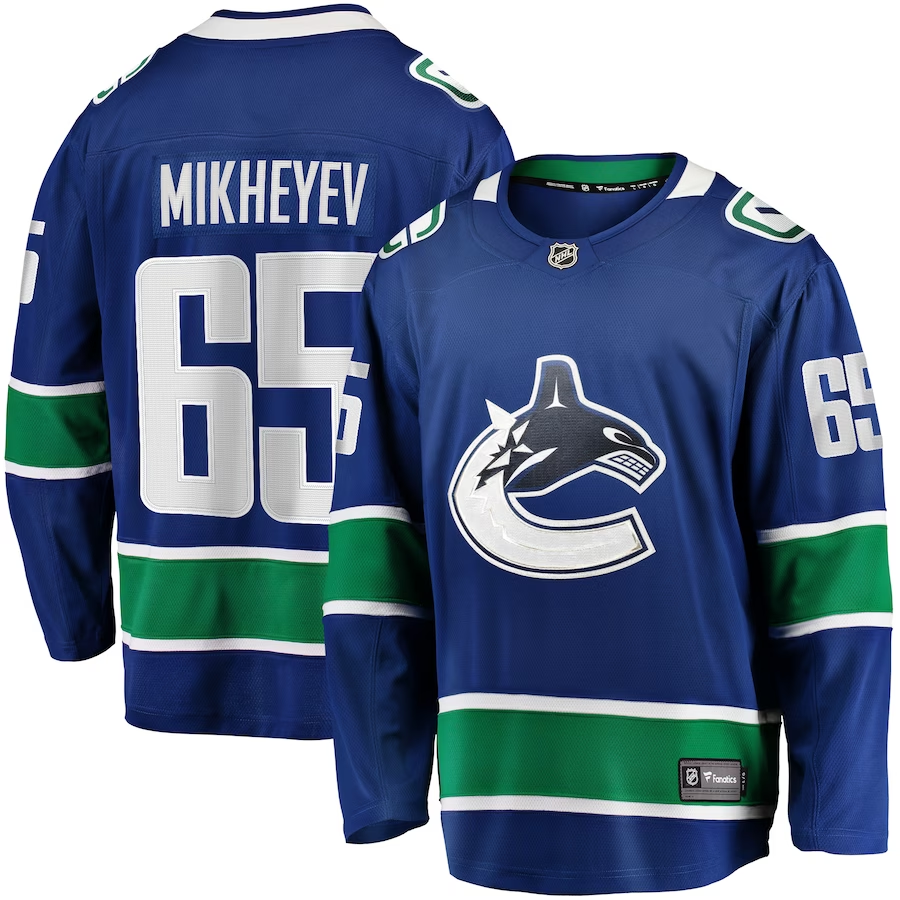 Men's Vancouver Canucks Ilya Mikheyev #65 Blue Home Breakaway jersey