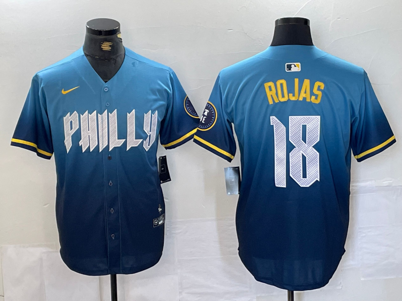 Men's Philadelphia Phillies Johan Rojas #18 Blue 2024 City Connect Limited Player jersey