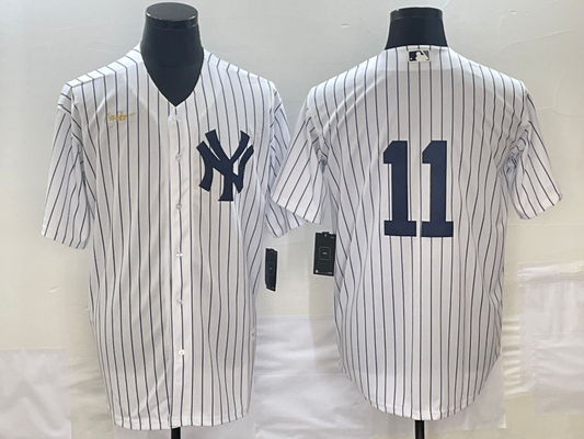 Men's New York Yankees Anthony Volpe #11 White Replica Player Name jersey