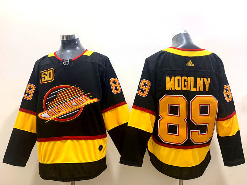 Men's Vancouver Canucks Alex Mogilny #89 Black Breakaway jersey
