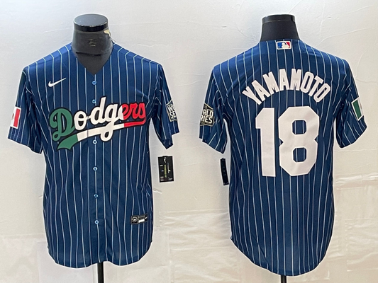 Men's Los Angeles Dodgers Yoshinobu Yamamoto #18 Blue Player jersey