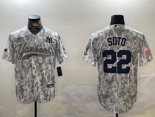Men's New York Yankees Juan Soto #22 Arctic Camo 2024 Salute to Service Limited jersey