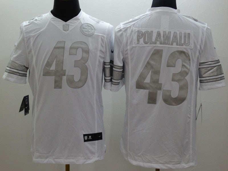 Men's Pittsburgh Steelers Troy Polamalu #43 White Game Player jersey