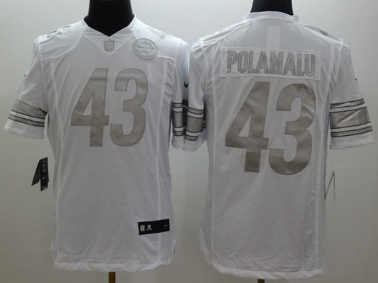 Men's Pittsburgh Steelers Troy Polamalu #43 White Game Player jersey