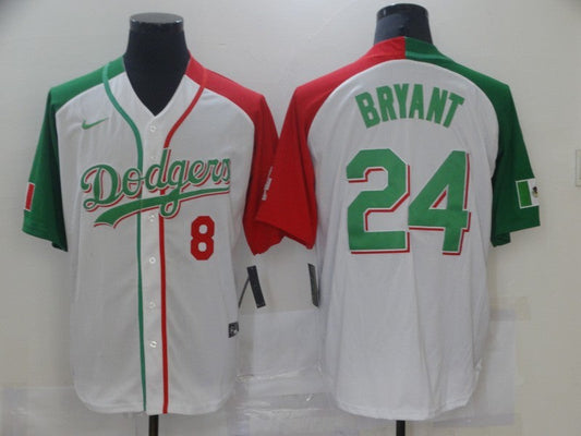 Men's Los Angeles Dodgers Kobe Bryant #8-24 White Game Player jersey