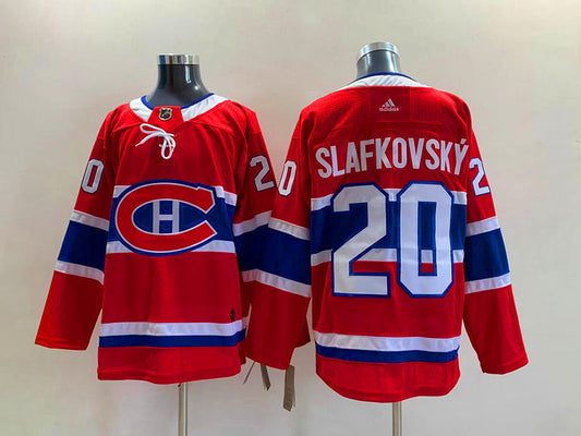 Men's Montreal Canadiens Juraj Slafkovsky #20 Red Player jersey