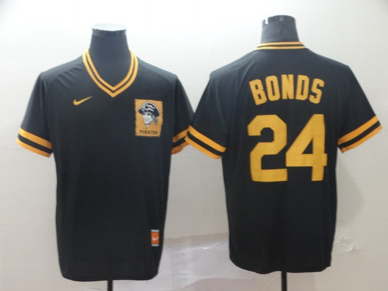 Men's Pittsburgh Pirates Barry Bonds #24 Black Stitched jersey
