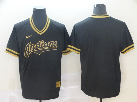 Men's Cleveland Guardians Black Replica Blank jersey