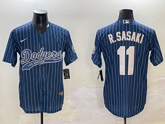 Men's Los Angeles Dodgers Roki Sasaki #11 Royal Team Game jersey