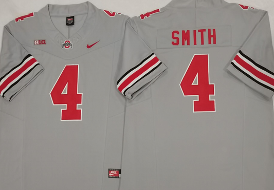 Men's Ohio State Buckeyes Jeremiah Smith #4 Grey Game Jersey