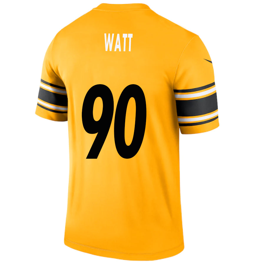 #90 T.J. Watt Player P.Steelers Gold Inverted Team Game Football Jerseys