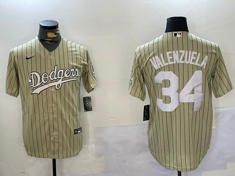 Men's Los Angeles Dodgers Fernando Valenzuela #34 Gold Replica Baseball jersey