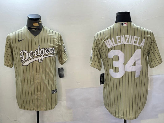 Men's Los Angeles Dodgers Fernando Valenzuela #34 Gold Replica Baseball jersey