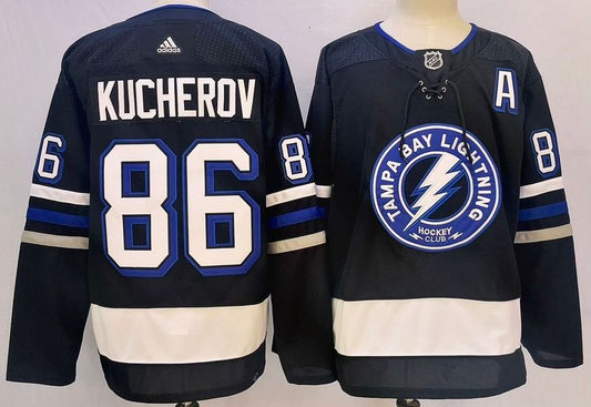 Men's Tampa Bay Lightning Nikita Kucherov #86 Blue Game jersey