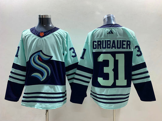 Men's Seattle Kraken Philipp Grubauer #31 Teal Reverse Retro 2.0 Authentic Player jersey