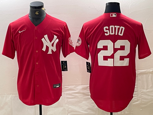 Men's New York Yankees Juan Soto #22 Red Replica Player jersey