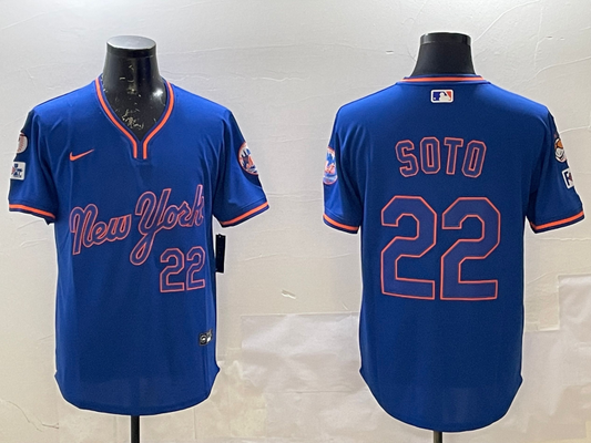 Men's New York Mets Juan Soto #22 Royal Replica Player jersey