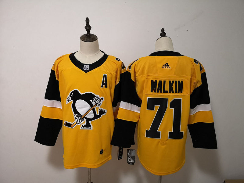 Men's Pittsburgh Penguins Evgeni Malkin #71 Gold Game jersey