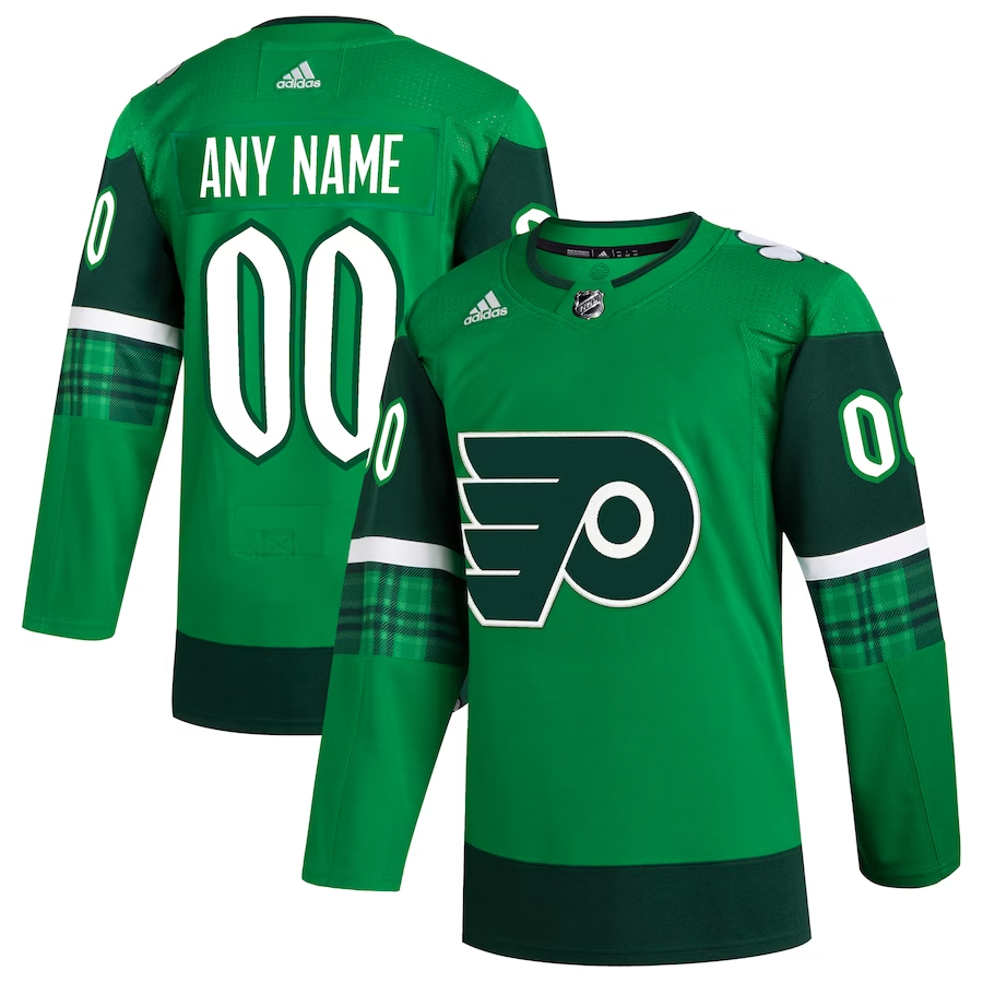 Men's Philadelphia Flyers Green Custom Player Game jersey