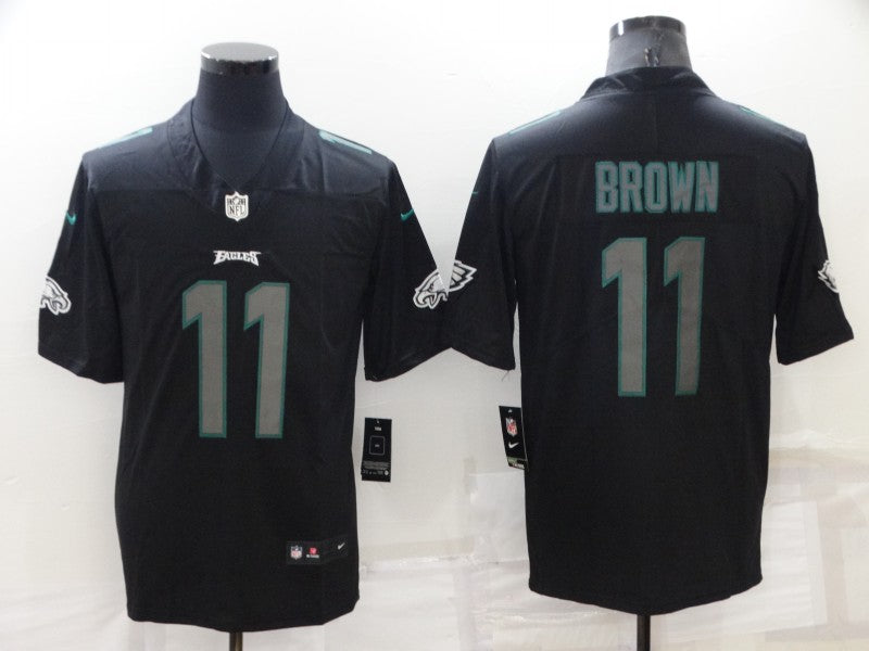 Men's Philadelphia Eagles A.J. Brown #11 Black Authentic Player jersey