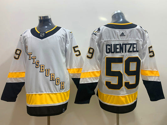 Men's Pittsburgh Penguins Jake Guentzel #59 White Player Game jersey