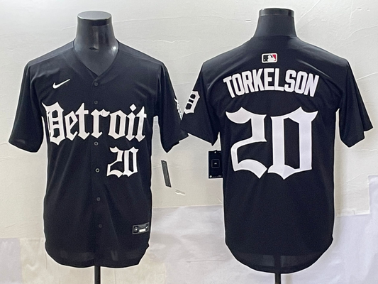 Men's Detroit Tigers Spencer Torkelson #20 Black Player Jersey