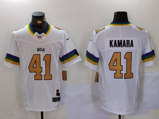 Men's New Orleans Saints Alvin Kamara #41 White Fashion Game jersey