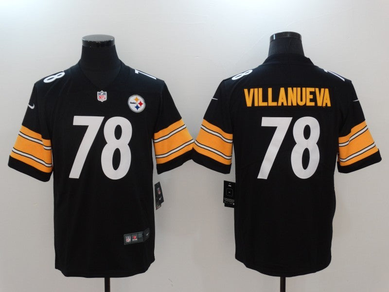 Men's Pittsburgh Steelers Alejandro Villanueva #78 Black Game jersey