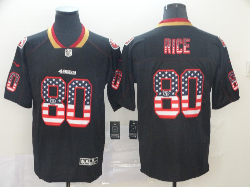 Men's San Francisco 49ers Jerry Rice #80 Black Game jersey
