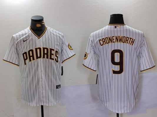 Men's San Diego Padres Jake Cronenworth #9 White Stitched jersey