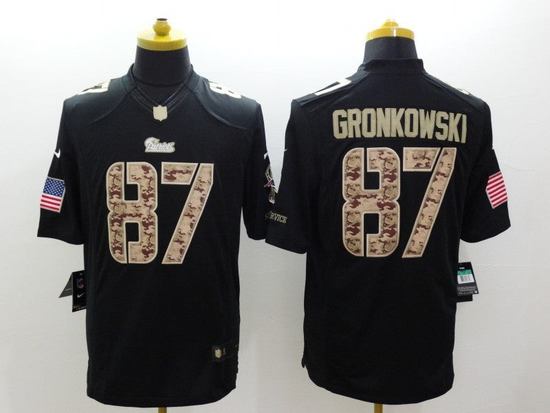 Men's New England Patriots Rob Gronkowski #87 Black Authentic Game jersey