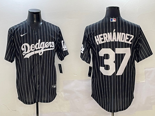 Men's Los Angeles Dodgers Teoscar Hernandez #37 Black Alternate Limited Player jersey