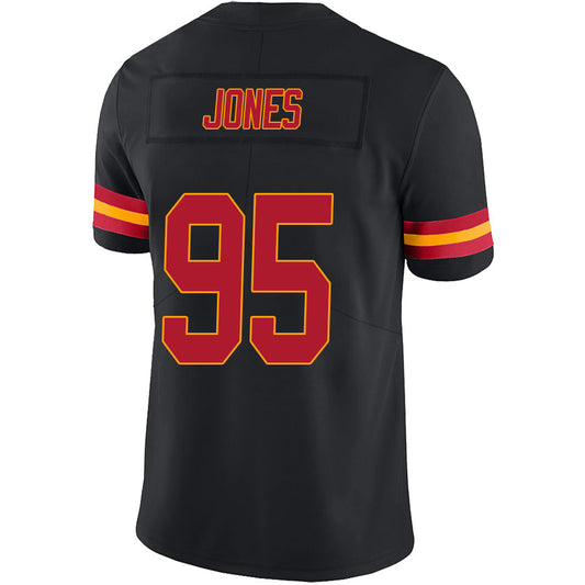 KC.Chiefs #95 Chris Jones Player Black Stitched Vapor Limited Game Football Jerseys