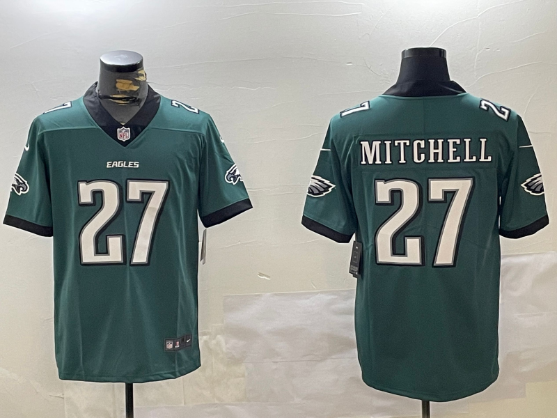 Men's Philadelphia Eagles Quinyon Mitchell #27 Midnight Green Player Game jersey