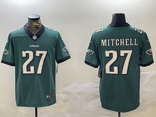 Men's Philadelphia Eagles Quinyon Mitchell #27 Midnight Green Player Game jersey