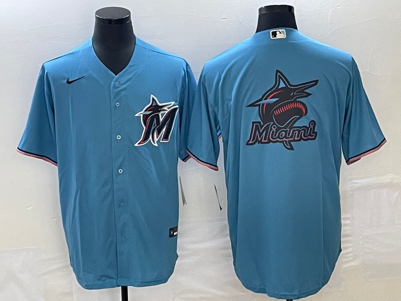 Men's Miami Marlins Blue Alternate Replica Team jersey