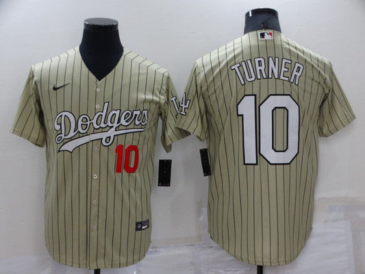Men's Los Angeles Dodgers Justin Turner #10 Gold Replica Baseball jersey