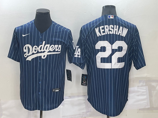 Men's Los Angeles Dodgers Clayton Kershaw #22 Blue Fashion Baseball jersey