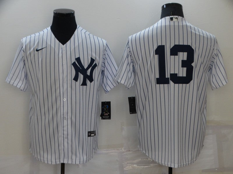 Men's New York Yankees Alex Rodriguez #13 White Replica Player Name jersey