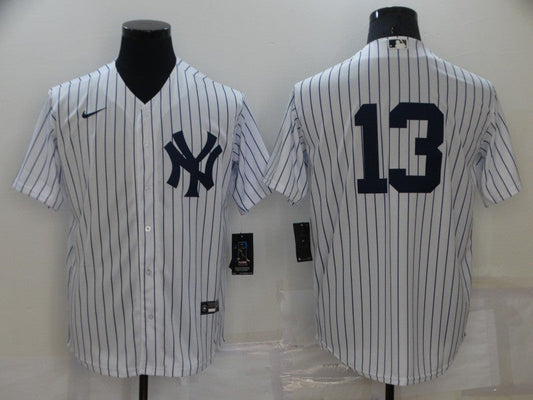 Men's New York Yankees Alex Rodriguez #13 White Replica Player Name jersey