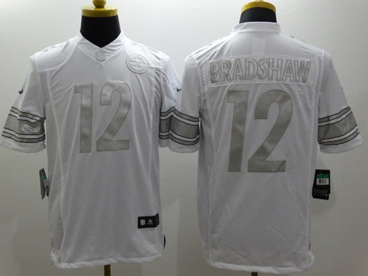 Men's Pittsburgh Steelers Terry Bradshaw #12 White Game jersey