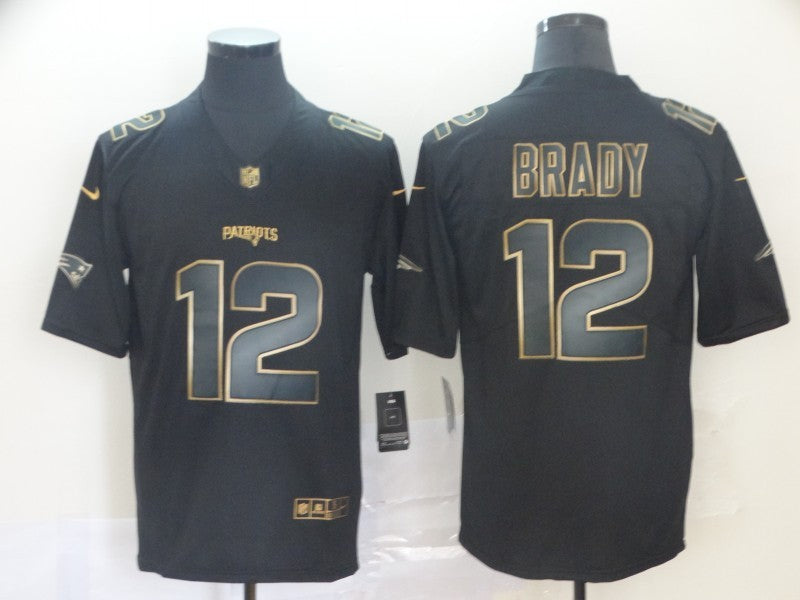 Men's New England Patriots #12 Tom Brady Black Player Game jersey